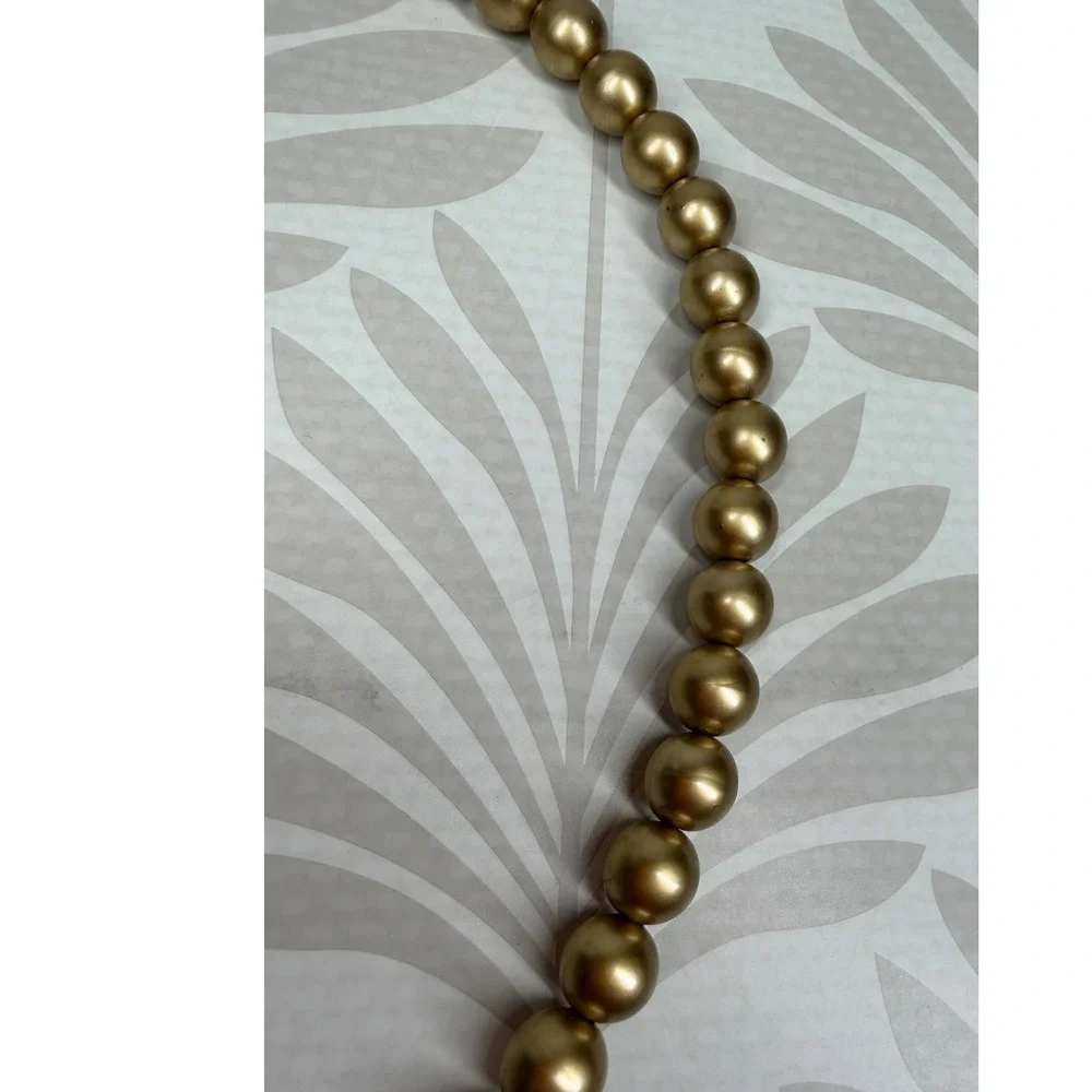Richelieu Vintage Gold Faux Pearl Strand Necklace Choker Clasp 18 Inch 60s
